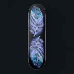 Custom Colours Skateboard - Beautiful Feathers<br><div class="desc">Beautiful Feather - Choose / add your favourite background colours !</div>