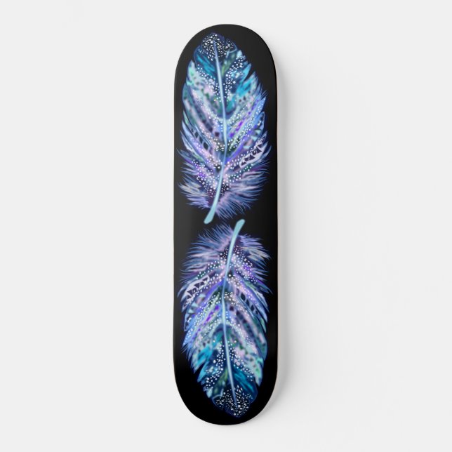 Custom Colours Skateboard - Beautiful Feathers (Front)