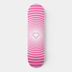 Custom Colours Skateboard - Heart Love - Pink