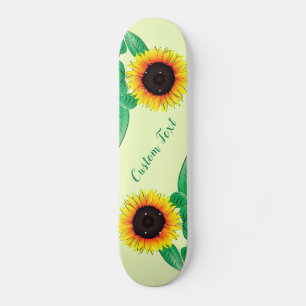Custom Colours Skateboard with Sunflowers