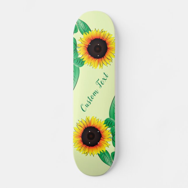 Custom Colours Skateboard with Sunflowers (Front)