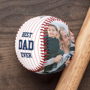 Custom Colours Stripes Best Dad Father's Day Photo Baseball