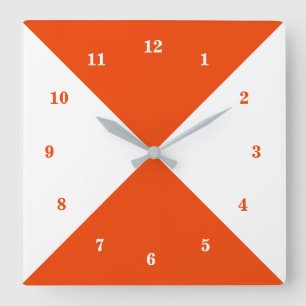 Custom Colours Summer Wall Clock - White and Orang