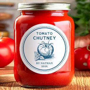 Custom colours tomato chutney canning classic round sticker