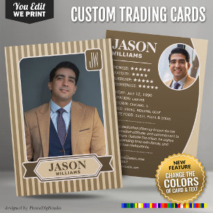 Custom Colours Trading Card, Any Occasion Photo Calling Card