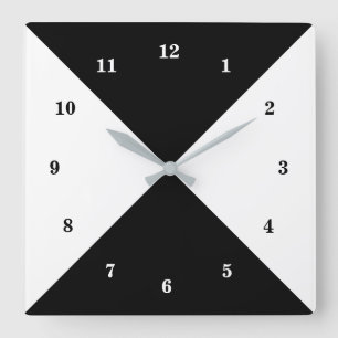Custom Colours Your Design Wall Clock - Black Whit
