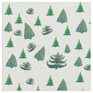 Custom Combed Cotton Fabric Christmas Trees