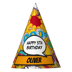 Custom Comic Book Superhero Birthday Party Hat