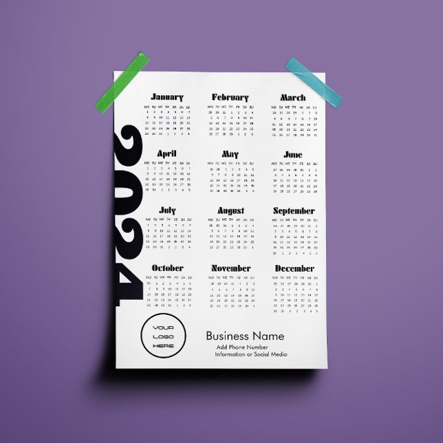 Custom Company 2024 Calendar Black And White  Program (Custom Company 2024 Calendar Black And White Program)