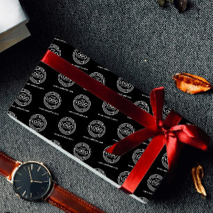 Custom Company Branded Black Business Logo  Wrapping Paper
