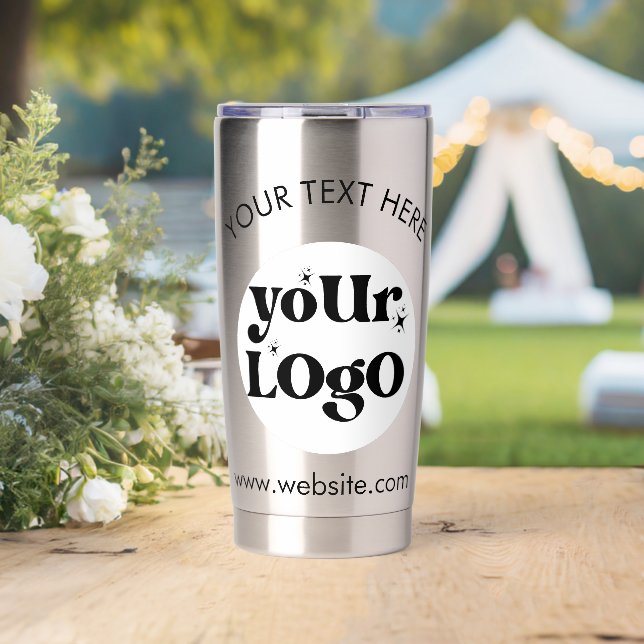 Custom Company Branded Business Logo Insulated Tumbler (Wedding (Rotated))