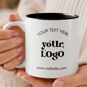 Custom Company Branded Business Logo Two-Tone Coffee Mug