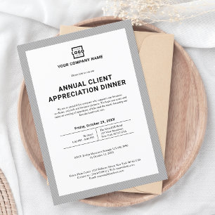 Custom Company Business Corporate Event Party Grey Invitation