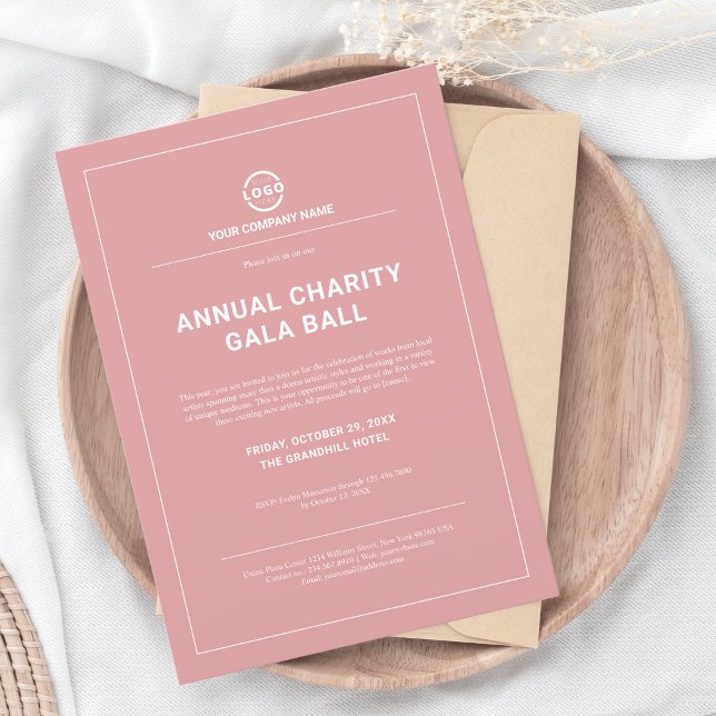 Custom Company Business Corporate Event Party Pink Invitation (Creator Uploaded)