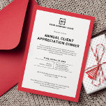 Custom Company Business Corporate Event Party Red Invitation<br><div class="desc">Easily customise this professional corporate event invitation with your own logo and text. You can even change the background colour to match your branding colours.</div>