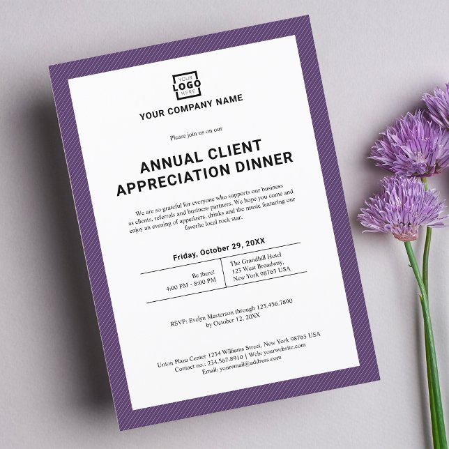 Custom Company Business Corporate Event Purple Invitation (Creator Uploaded)