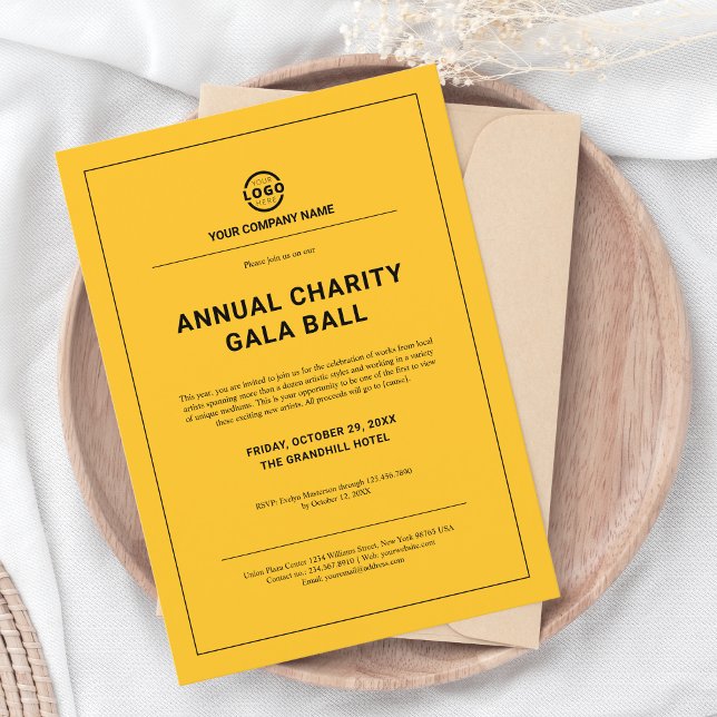 Custom Company Business Corporate Party Yellow Invitation (Creator Uploaded)