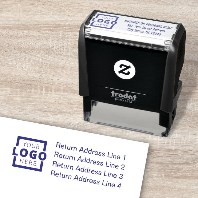 Custom Company Business Logo Address Self-inking Stamp (Creator Uploaded)