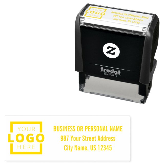 Custom Company Business Logo Address Self-inking Stamp (In Situ)