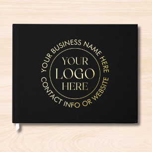 Custom Company Business Logo and Texts Modern Guest Book