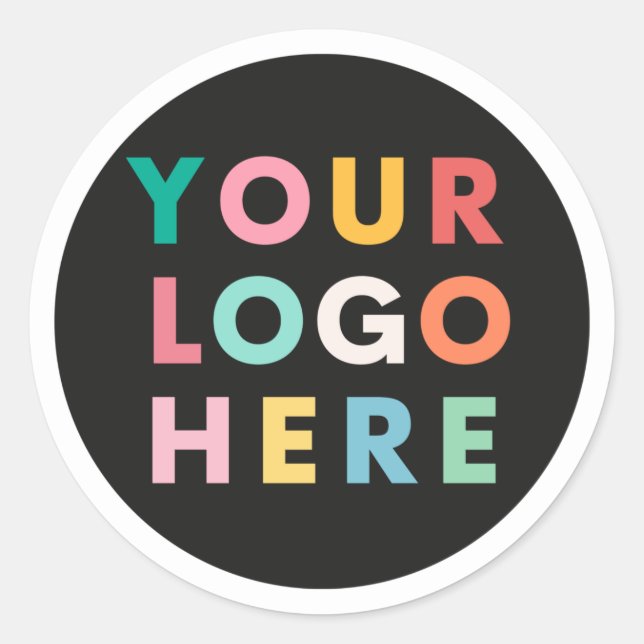 Custom Company Business Logo Branded Classic Round Sticker (Front)