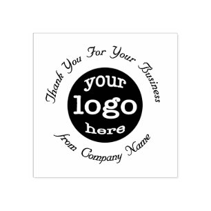 Custom Company Business Logo Elegant Thank You Rubber Stamp
