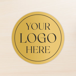 Custom Company Business Logo  Faux Gold Classic Round Sticker