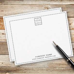 Custom Company Business Logo Forest Green Border Card