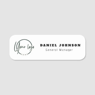 Custom Company Business Logo Modern Name Tag