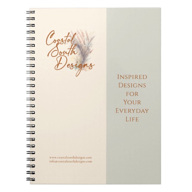 Custom Company Business Logo Modern Yellow Green Notebook (Front)