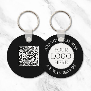 Custom Company Business Logo QR Code Modern Key Ring
