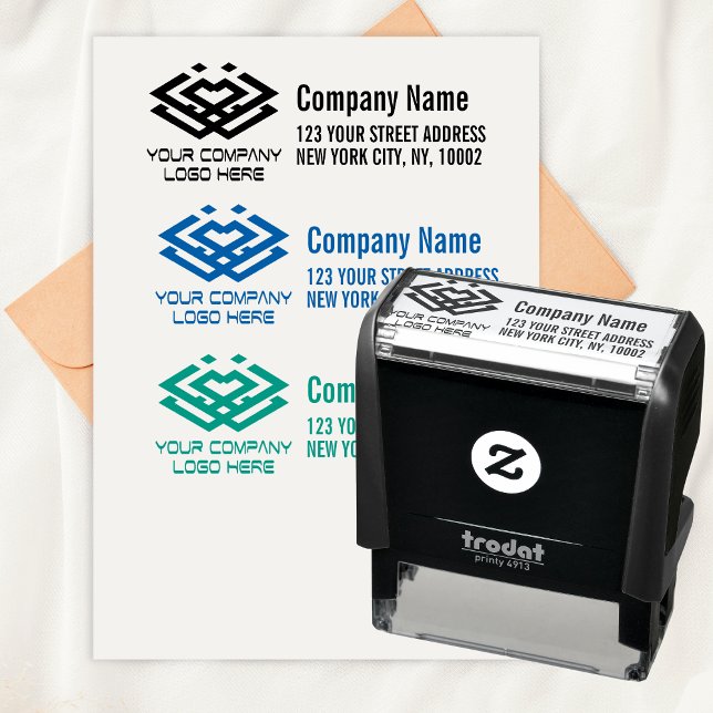 Custom Company Business Logo Return Address Self-inking Stamp (Creator Uploaded)