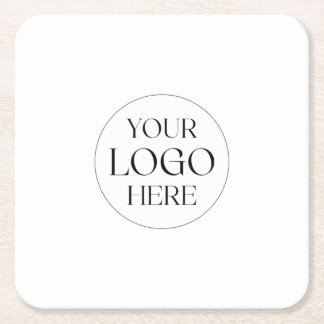 Custom Company Business Logo Simple Square Paper Coaster