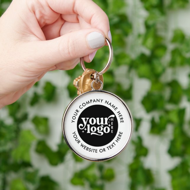 Custom Company Business Logo Text Modern  Key Ring (Hand)