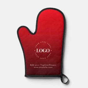 Custom Company Business Logo Text Red Ombre Party Oven Mitt