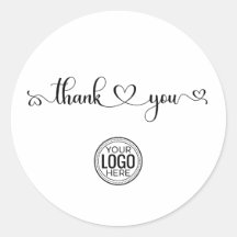 Custom Company Business Logo Thank You Sticker