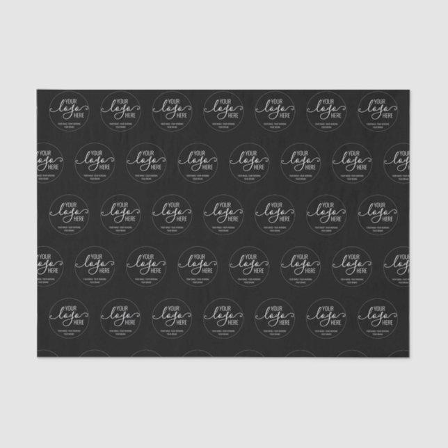 Custom Company Business Personal Logo Black Tissue Paper (Front)