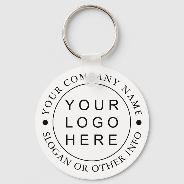 Custom Company Business Round Logo Key Ring (Front)