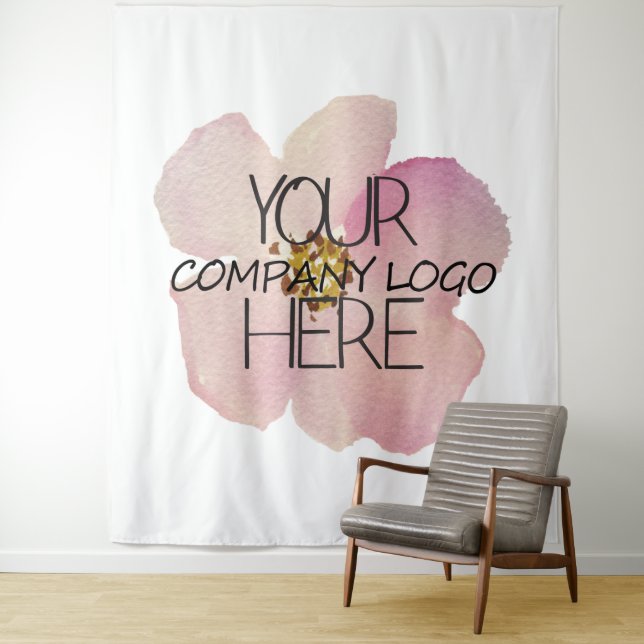 Custom Company Business Trade Show Logo Backdrop Tapestry (In Situ)