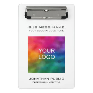 Custom Company Corporate Business Logo Add Text Mini Clipboard