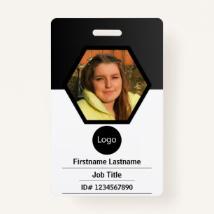 custom company employee id, Photo Logo Bar Code ID Badge