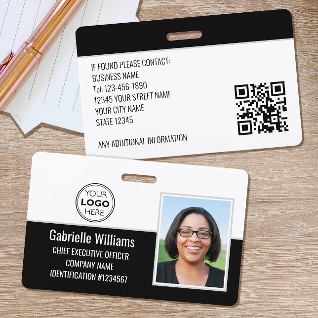 Custom Company Employee ID Photo Security Black ID Badge (Creator Uploaded)