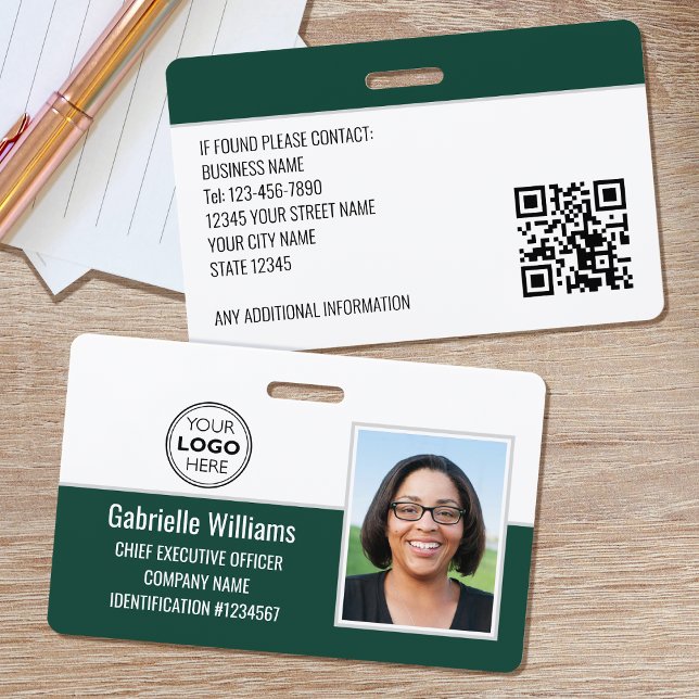 Custom Company Employee ID Photo Security Green ID Badge (Creator Uploaded)