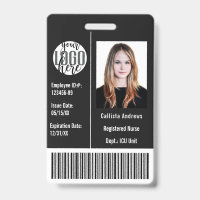 Custom Company Employee Photo Name Barcode Logo ID