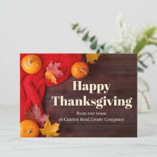 Custom Company Happy Thanksgiving Pumpkins Holiday Card