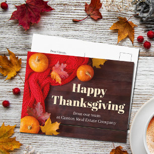 Custom Company Happy Thanksgiving Pumpkins Holiday Postcard