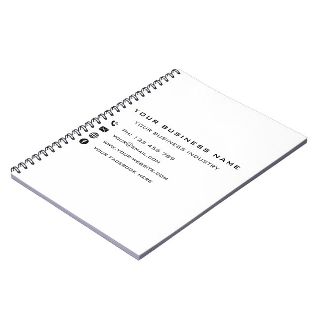 Custom Company Info Business Notebook Template (Left Side)