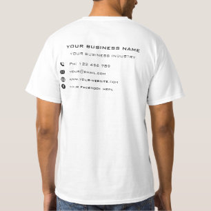Custom Company Info Personalised Business T-Shirt