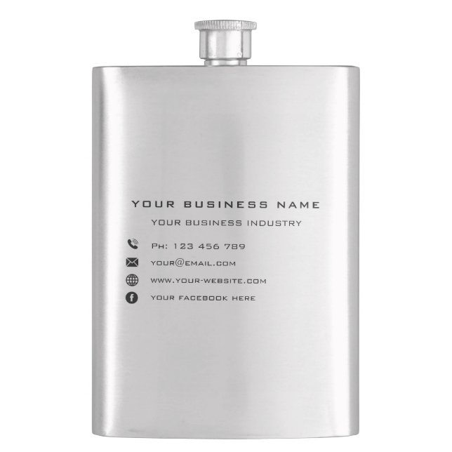 Custom Company Info Personalised Flask Template (Front)