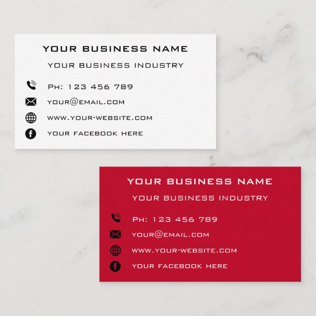 Custom Company Info Personalised Your Business Calling Card (Front/Back)